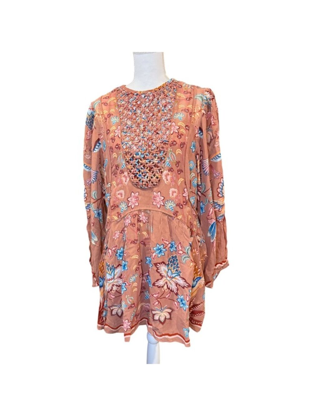 FARM Rio Mocha Lace Dress Boho Enhance Mocha, Medium NWT